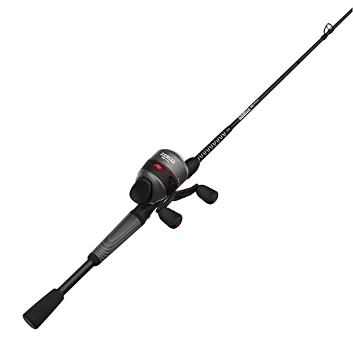 Zebco 33 Rhino Tough Spincast Reel and 2-Piece Fishing Rod Combo, Durable E-Glass Rod with ComfortGrip Handle, Quickset Anti-Reverse Fishing Reel with Bite Alert
