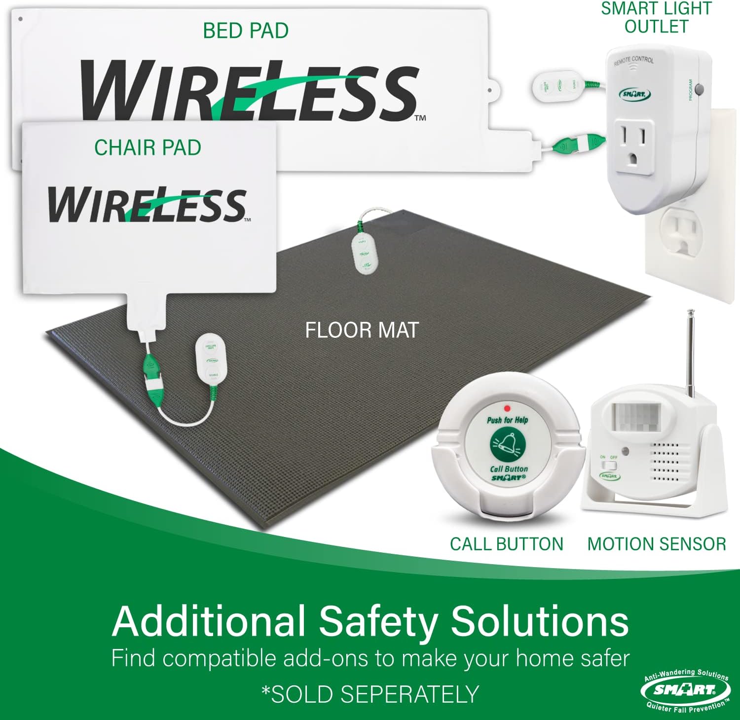 Smart Caregiver Wireless Chair Exit Alarm with Weight Sensing Pad G897360