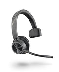 Poly - Voyager 4310 UC Wireless Headset (Plantronics) - Single-Ear Headset with Boom Mic - Connect to PC/Mac via USB-A Bluetooth Adapter, Cell Phone via Bluetooth - Works with Teams, Zoom & More,Black
