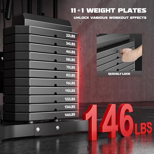 H11 Home Gym Equipment with 150LBS Weight Stack and Pulley System V316198
