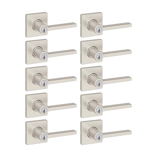 Kwikset Casey Interior Privacy Door Handle with Lock 10 Pack, Matte Black G103018