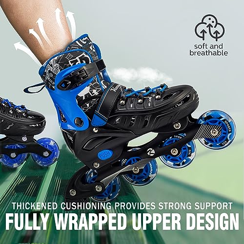 Kuxuan Skates Adjustable Illuminating Inline Skates for Kids and Adults E924535