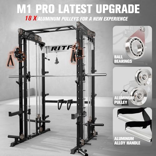 RitFit M1 & M1 Pro Smith Machine with Cable Crossover System for Home Gym Y659852