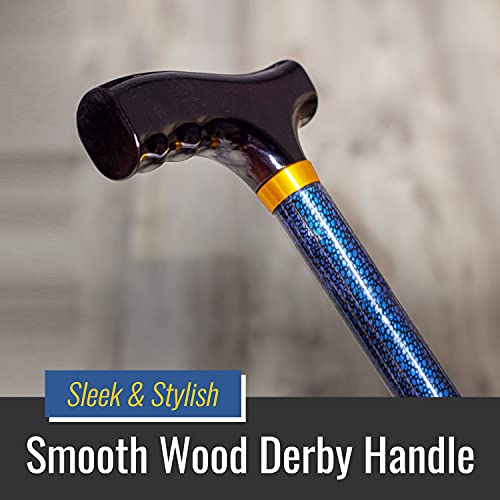 DMI Designer Folding Cane, Adjustable Wood Handle Walking Cane for Men and Women E809847