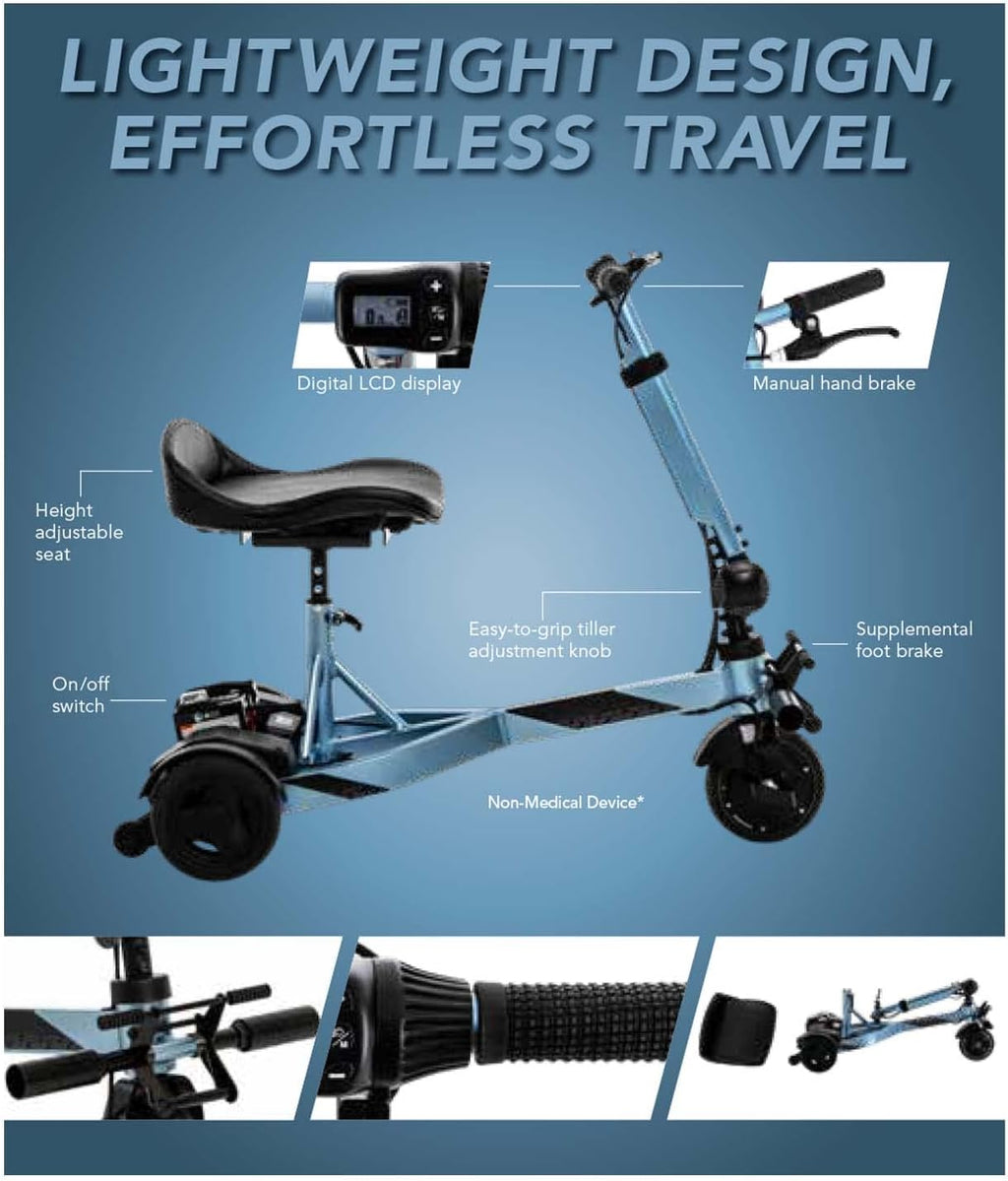 Pride Mobility iRide 2 3-Wheel Travel Electric Mobility Scooter for Adults M9243