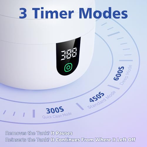 Ultrasonic Retainer Cleaner with Removable Tank for Aligners, Jewelry B601919