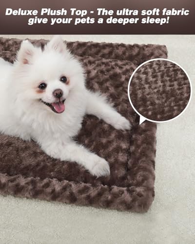 Washable Dog Bed Mat Ultra Soft Crate Pad for Large Dogs, 41 x 27 Inch, Gray K707024