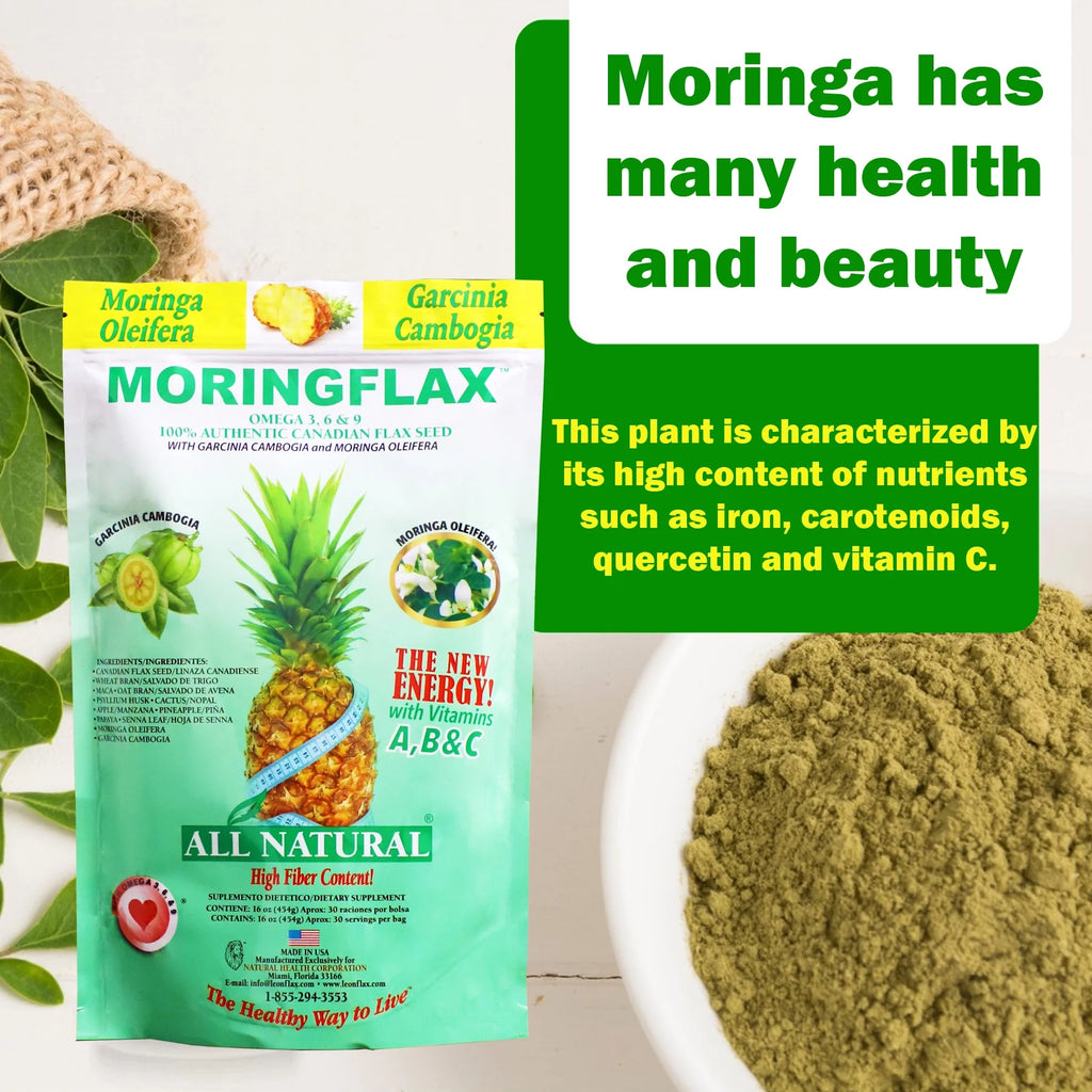 Moringflax 100% Canadian Flax Seed with Garcinia Cambogia & Moringa Oleifera, 16 oz A258