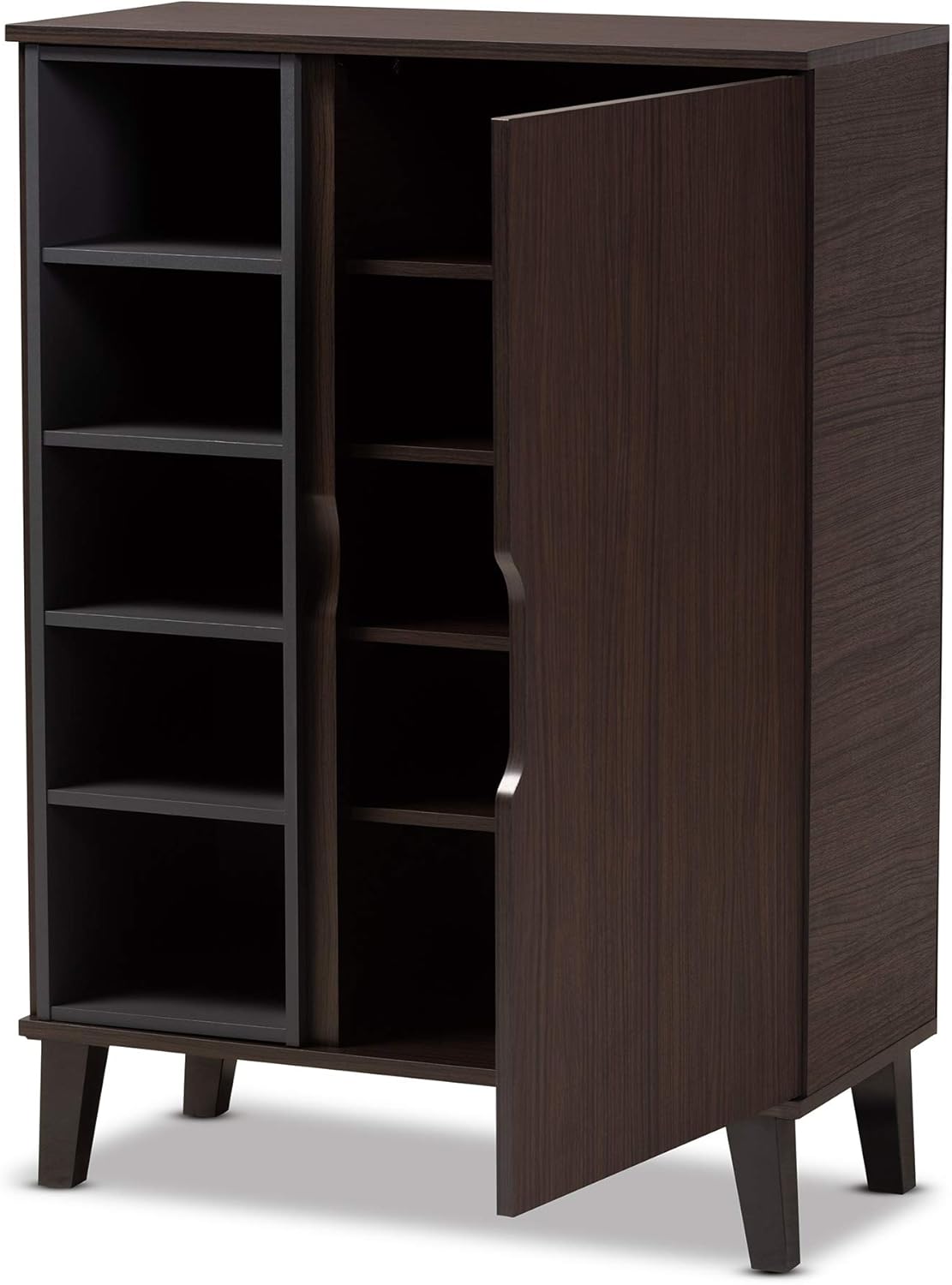 Baxton Studio Shoe Rack, Dark Brown/Grey K8401