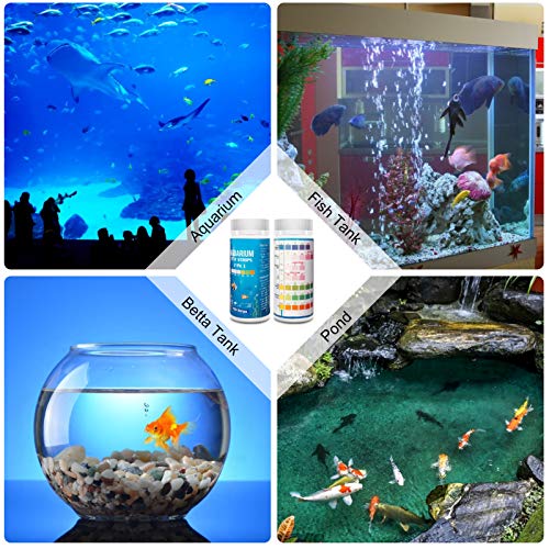 Aquarium Test Strips for Freshwater Fish Tank Water Testing Kit - 100 Strips D940578