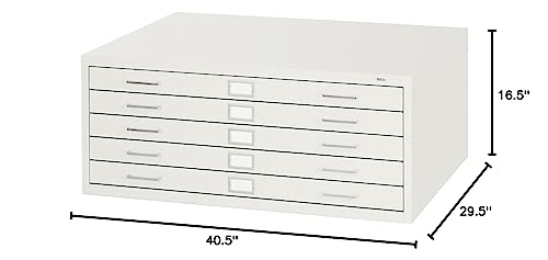Safco Products 5-Drawer Flat File, 36" W x 24" D, White X8304