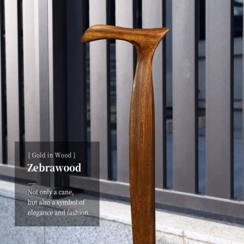 Wooden Walking Cane with Travel Bag, Natural Solid Wood, Ergonomic for Seniors Q6864