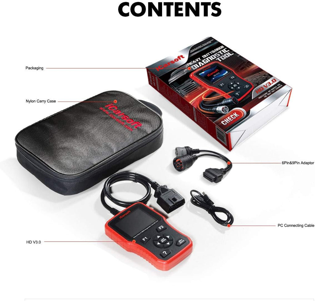 iCarsoft HD V3.0 Heavy Duty Diesel Truck Diagnostic Scanner Tool I685