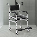 Houseables Shower Chair with Wheels, Shower Wheelchair, Rolling Shower Chair, Shower Commode Wheelchair, Bedside Toilet Chair for Elderly, Handicap Shower Chair with Wheels, Height Adjustable