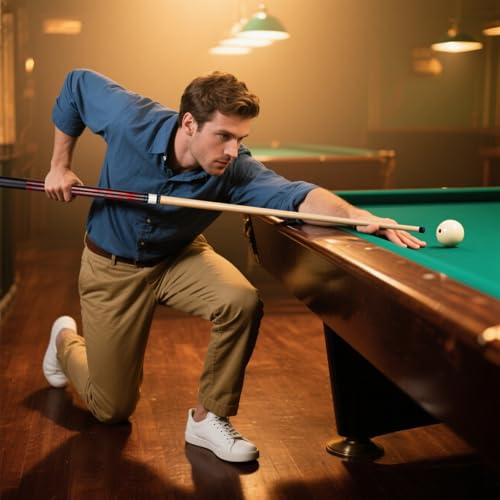 LOTKEY Pool Cue Set of 4 - Canadian Maple 58'' Billiard Sticks with 2 Chalks R905285