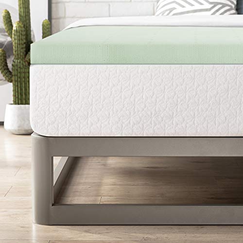 Queen Mattress Topper 2 Inch Ventilated Memory Foam, Green Tea Infusion, CertiPUR-US Certified C500