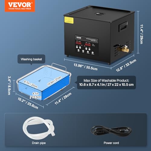 VEVOR 10L Ultrasonic Cleaner, 240W Digital Machine with Heater & Timer C9757