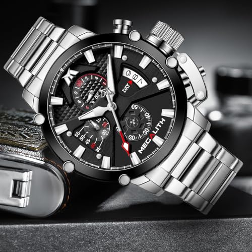 MEGALITH Men's 45mm Stainless Steel Chronograph Watch R758