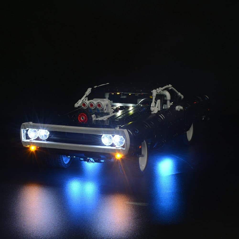 Kyglaring Led Lighting Kit Only - Light Sets Designed for Technic Fast & Furious Dom's Dodge Charge Lego 42111 Building Set- Not Include The Lego Set (Standard Version)
