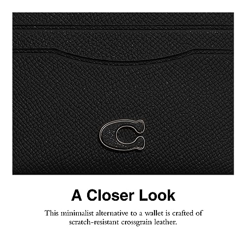Coach Flat Card Case in Crossgrain Leather, Chalk A577943