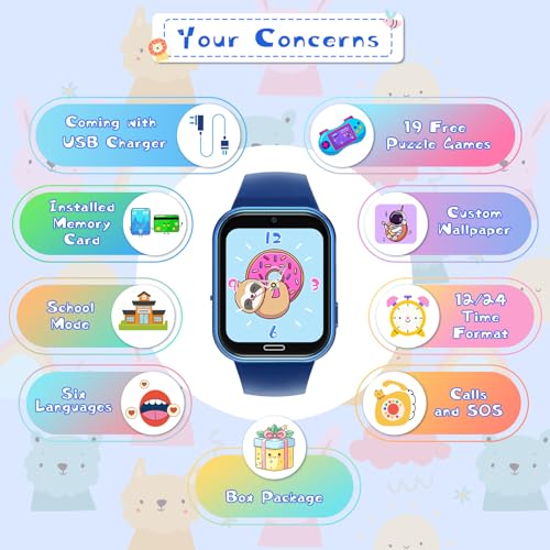 Kids Smart Watch with 24 Games and Camera for Boys Girls Ages 6-12 (Purple) S6272