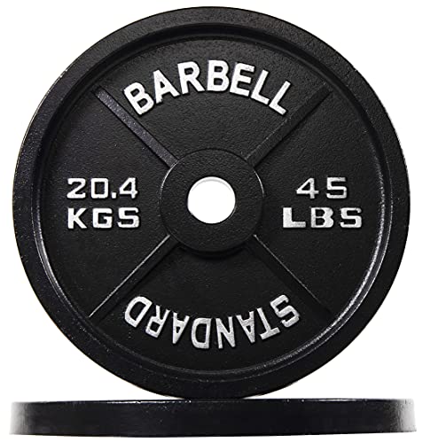 Olympic Cast Iron Weight Plates for Strength Training, Multiple Sizes S1890