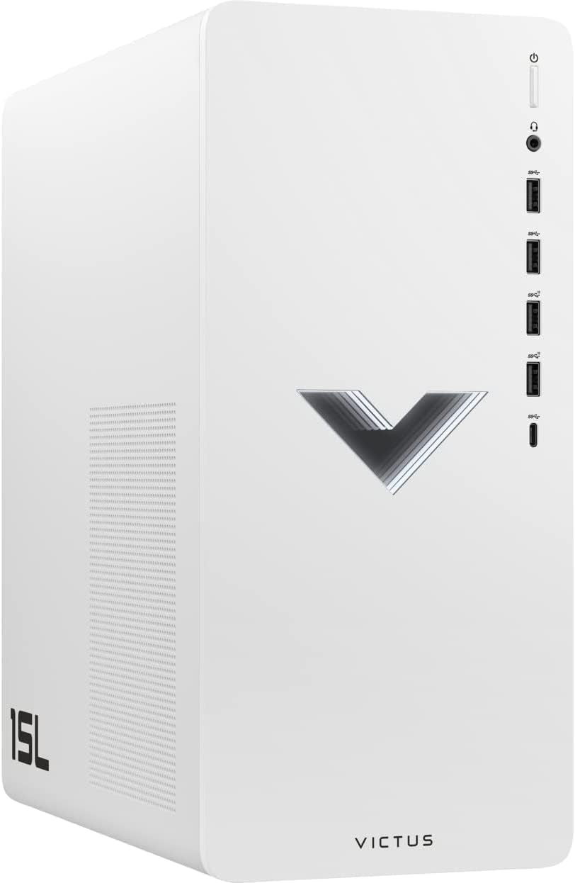HP Victus 15L Gaming Desktop, Intel Core i5, GTX 1660, 8GB RAM, 256GB SSD, White K212