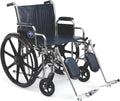 Medline Excel Extra-Wide Wheelchair, 20" Wide Seat, Desk-Length Arms, Elevating Legrests, Chrome Frame
