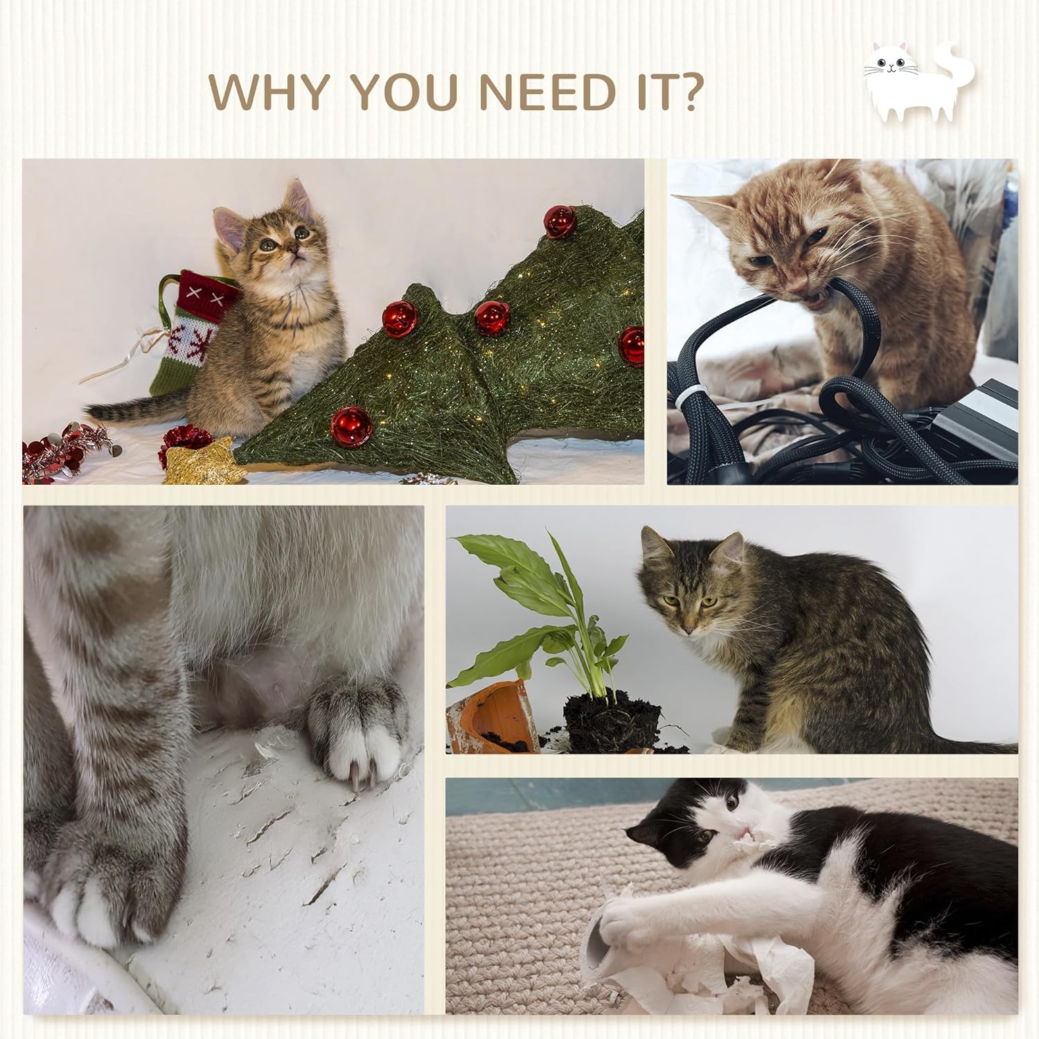 PawHut Cat Wall Shelves with Steps and Perches, Gray E4800