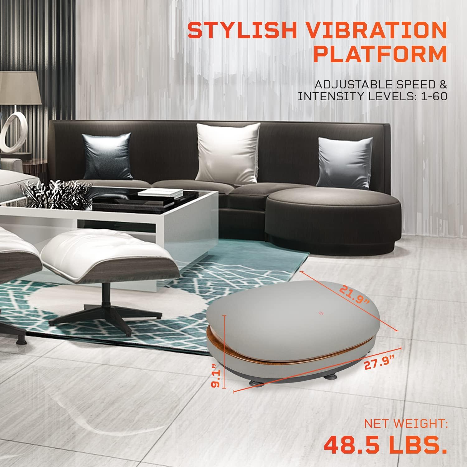 LifePro RelaxaVibe Vibration Plate Exercise Machine with Heated Ottoman R566006