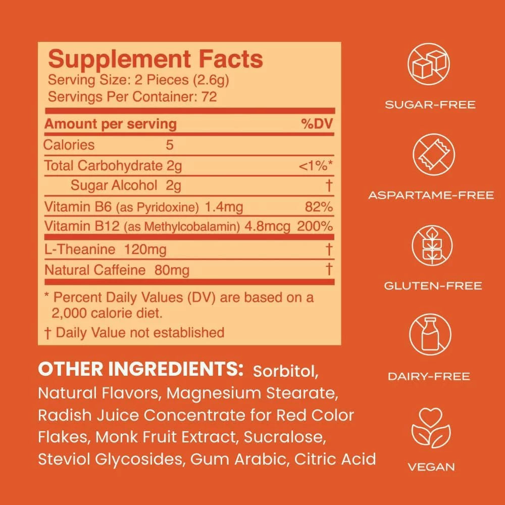NeuroMints Cinnamon Caffeine Mints with L-Theanine and Vitamin B6 B12, 144 Count M8247