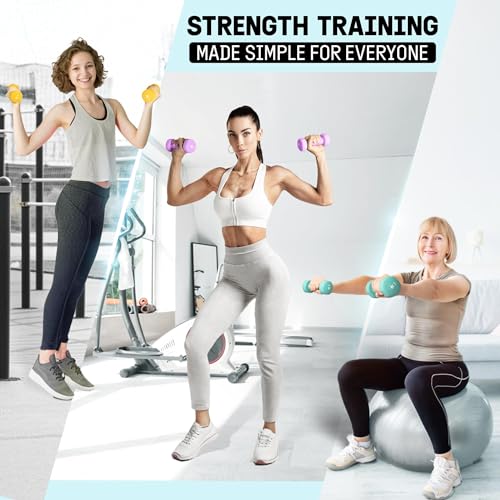 Yes4All Neoprene Coated Dumbbell Hand Weight Sets with Rack U179
