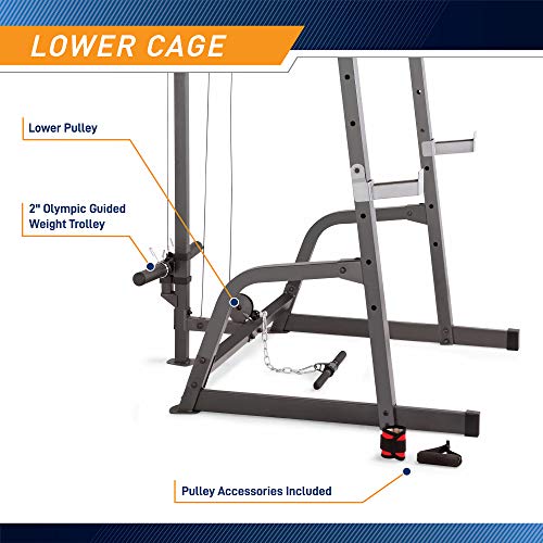 Marcy Pro Deluxe Cage System with Weightlifting Bench Home Gym E9247