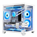 Panorama Gaming PC Desktop - AMD Ryzen 7 5700G 3.8 GHz, RTX 4060 8GB, 32GB DDR4 RAM 3200, 1TB M.2 PCIE SSD, 650W PSU, 240mm AIO, 11AC Wi-Fi, Windows 11 Pro 64-bit Desktop Computer, White