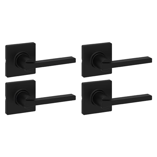 Kwikset Casey Interior Privacy Door Handle with Lock 10 Pack, Matte Black G103018