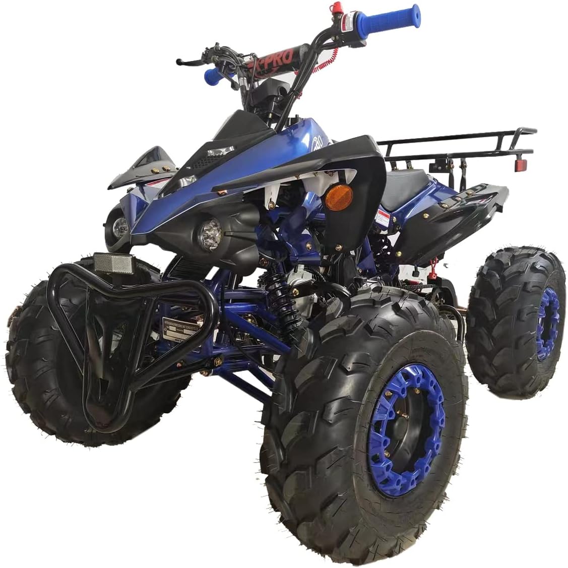 X-PRO Blast 125cc ATV Automatic Transmission w/Reverse, LED Headlight, Big 19"/18" Tires! Assembled and Tested！ (Blue)