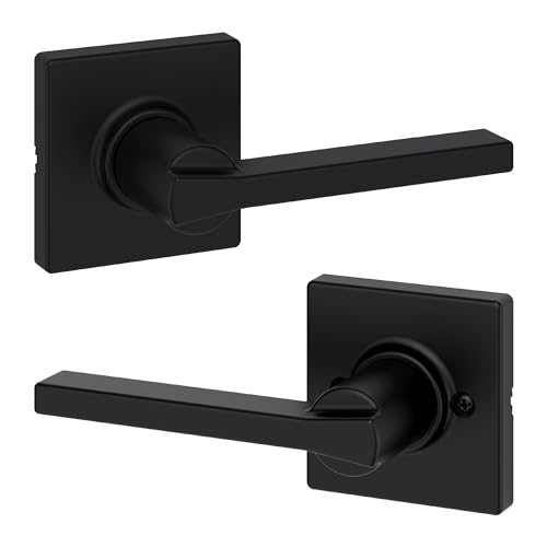 Kwikset Casey Interior Privacy Door Handle with Lock 10 Pack, Matte Black G103018