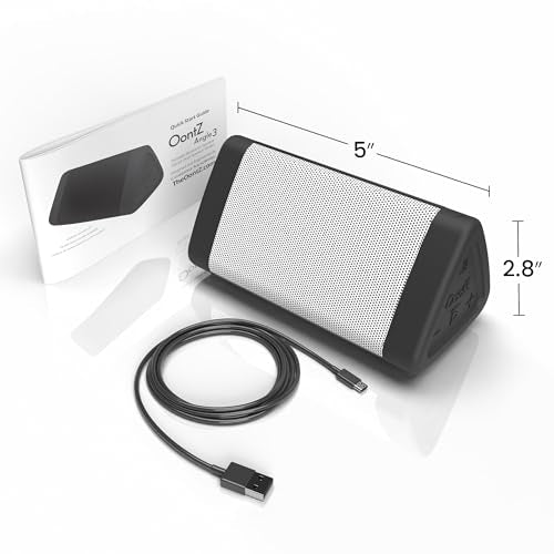 OontZ Angle 3 Portable Bluetooth 5.4 Speaker, IPX5 Water-Resistant, Black V1239