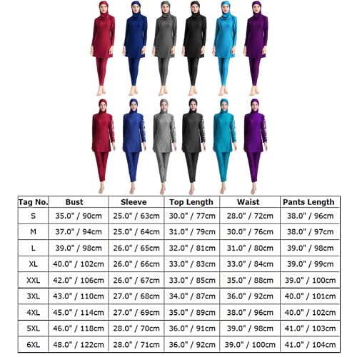 OBEEII Women's Muslim Swimwear Full Coverage Long Sleeve Burkini Q285820