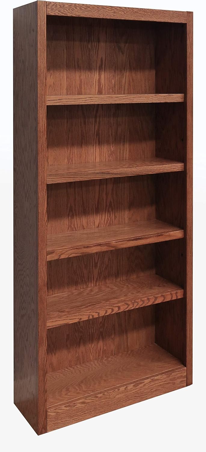 Concepts In Wood Midas Five Shelf Bookcase 72" H Dry Oak F818738