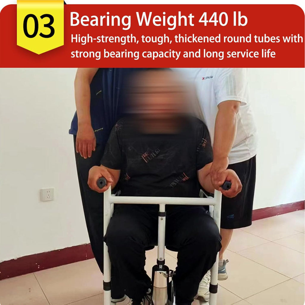 Hydraulic Patient Lift Transfer Chair for Home with 180° Split Seat, 440 Lbs Capacity Q808