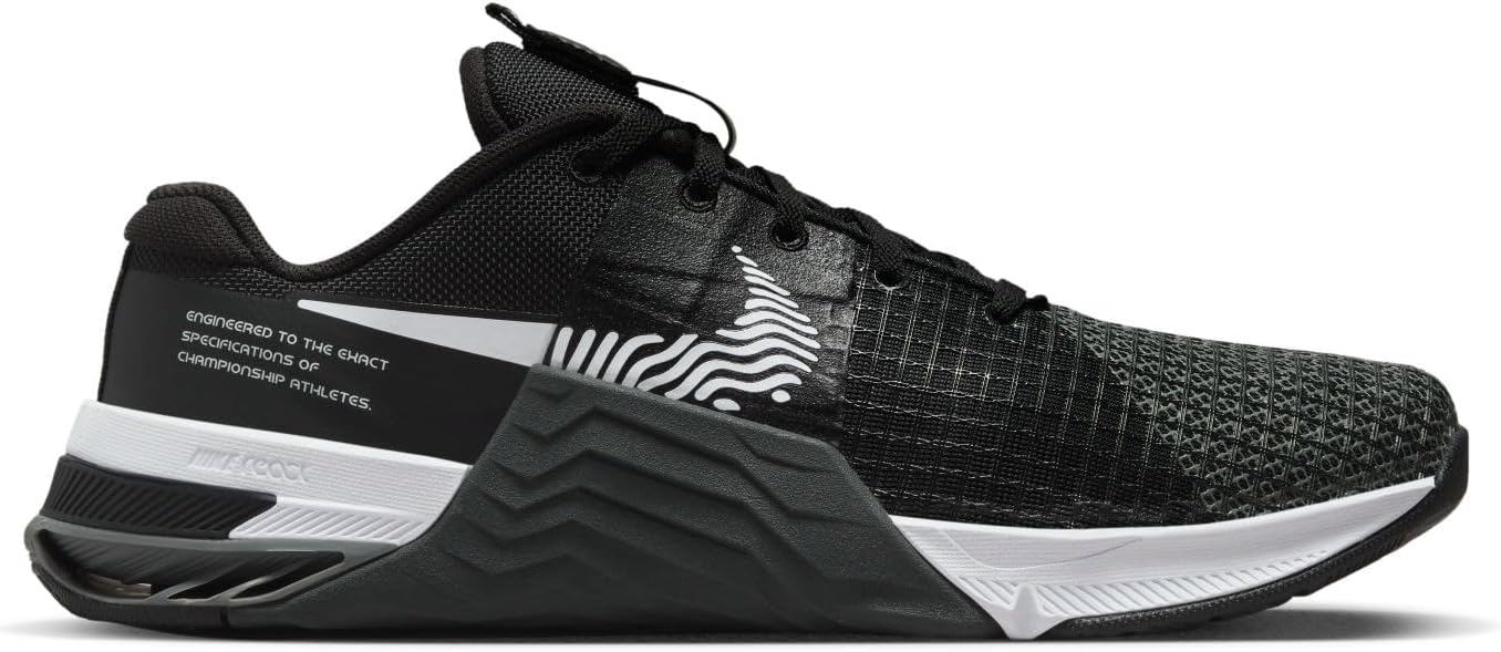 Nike Men's Metcon 8 Training Shoe, Black/Dark Smoke Grey/White, Size 9.5 T1774