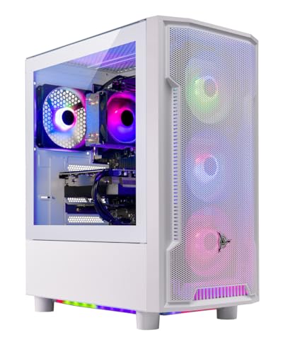 Skytech Gaming Blaze 3.0 Gaming PC Desktop - AMD Ryzen 5 3600 3.6GHz, 3060 12GB, 16GB DDR4 3200, 1TB SSd, 600W Gold PSU, Windows 10 Home 64-bit, AC WiFi, White