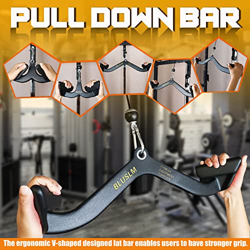 LAT Pull Down Bar for Cable Machine, Tricep Strength Training Handle M7875