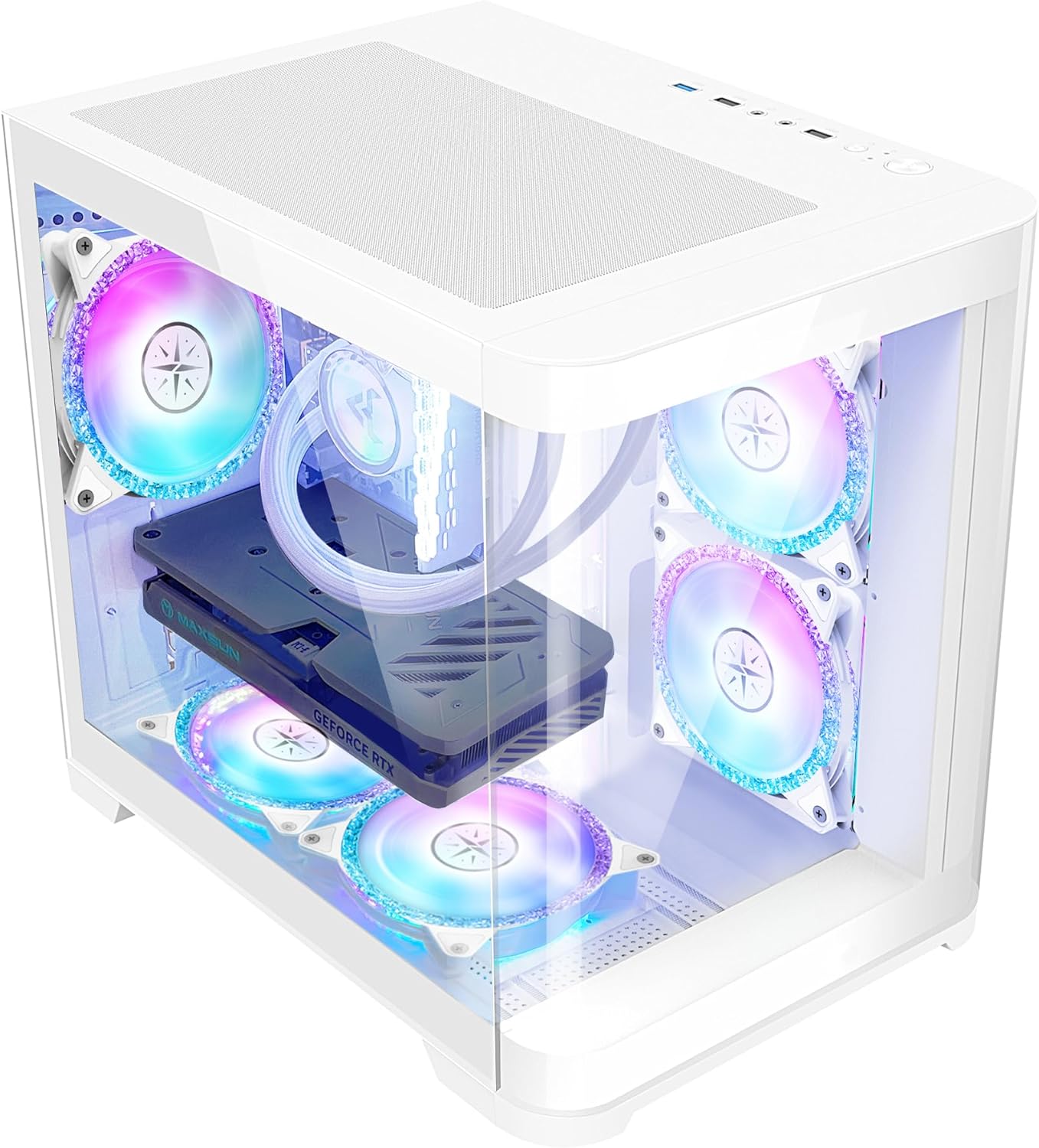 Poseidon White Gaming PC Desktop - AMD Ryzen 7 5700X, RX 6500 XT, 1TB SSD, 32GB RAM P119223