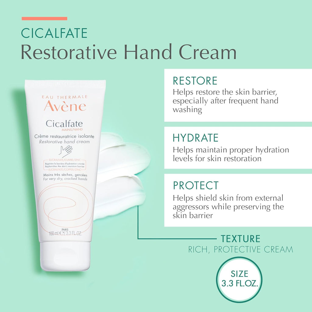 Eau Thermale Avène Cicalfate HANDS Hand Cream - Intense Nourishing Lotion, 3.3 fl oz C1514