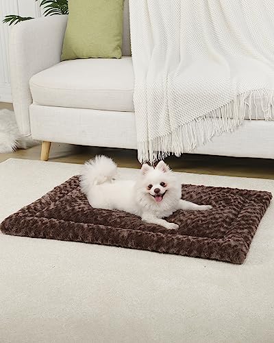 Washable Dog Bed Mat Ultra Soft Crate Pad for Large Dogs, 41 x 27 Inch, Gray K707024