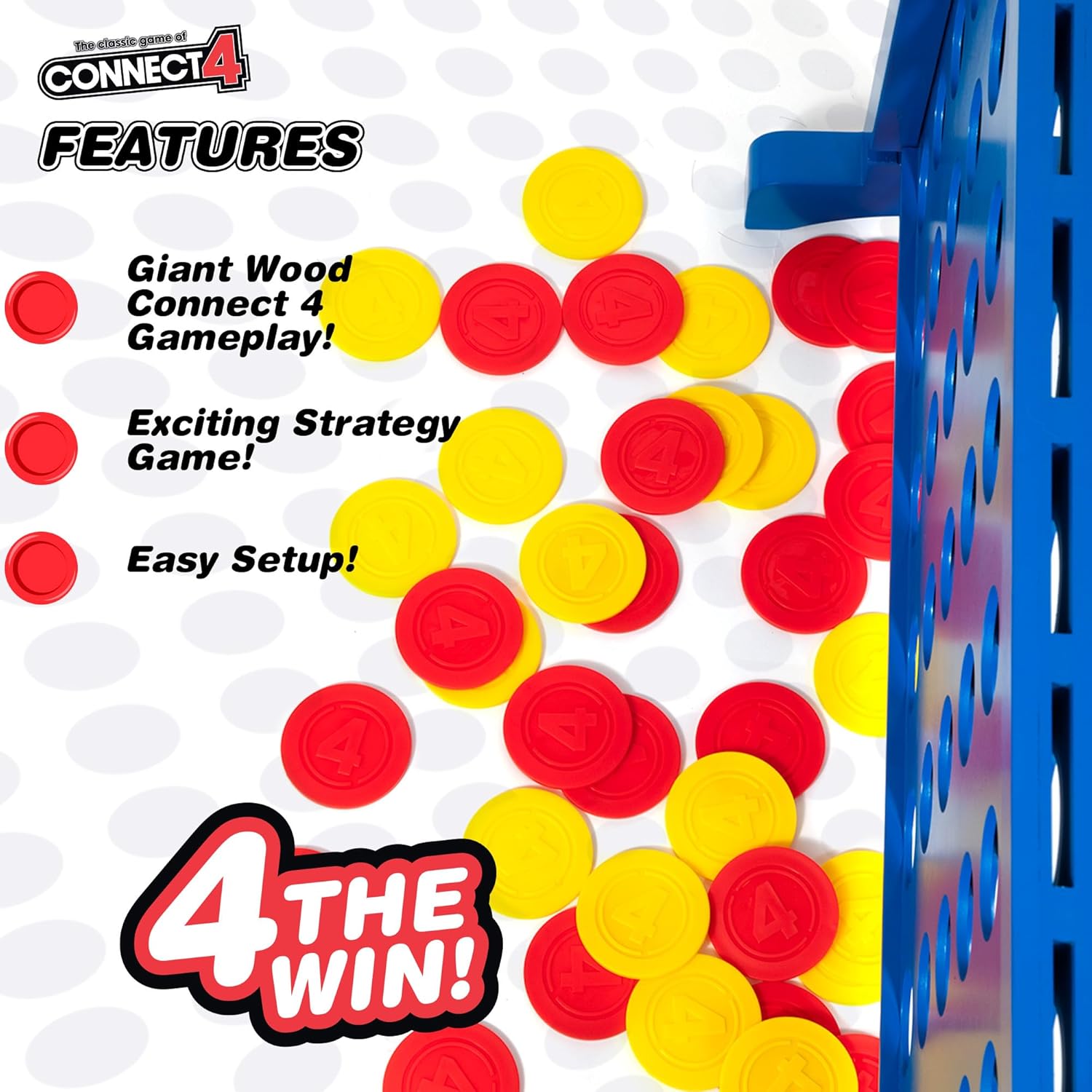 Giant Connect 4 Wooden Board Game by Hasbro N9194