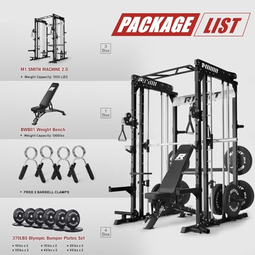 RitFit M1 & M1 Pro Smith Machine with Cable Crossover System for Home Gym Y659852