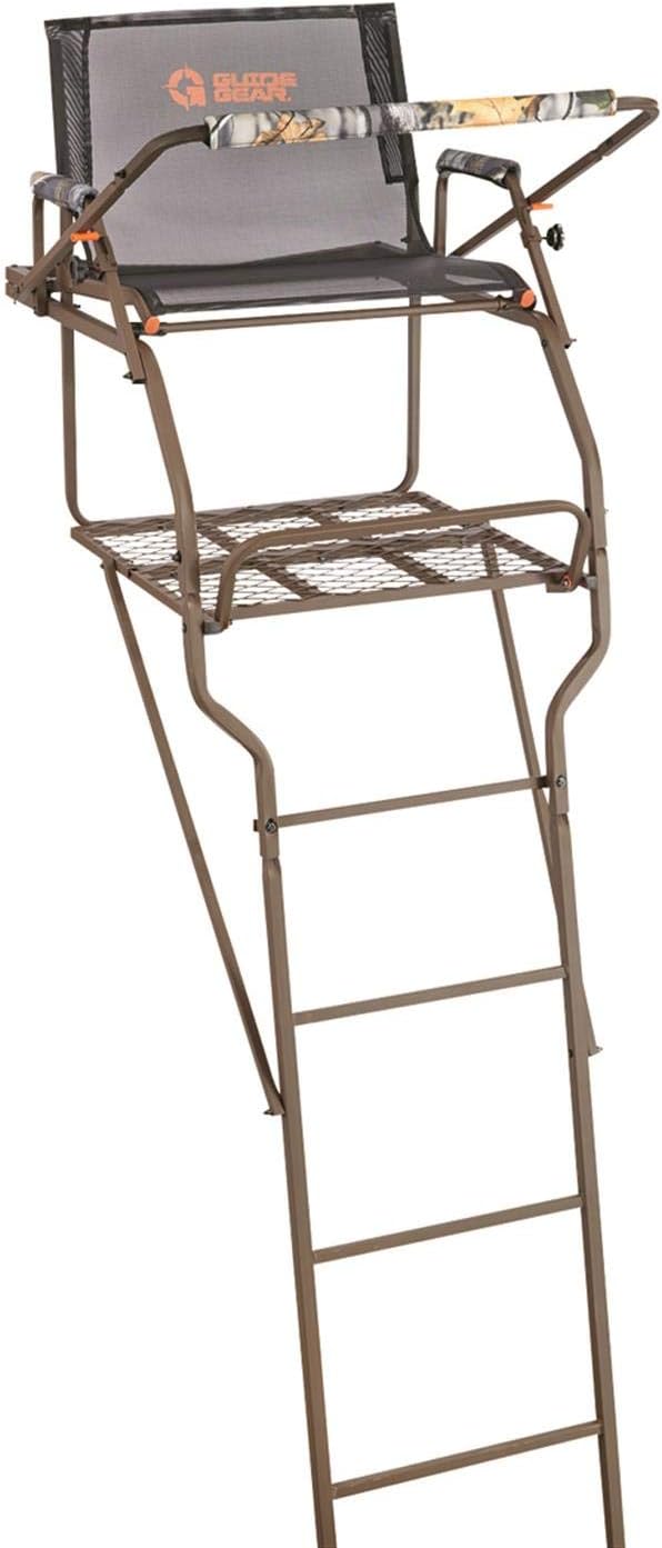 Guide Gear Ultra Comfort 18' Ladder Tree Stand for Hunting Climbing Hunt Seat, Hunting Gear Equipment Accessories